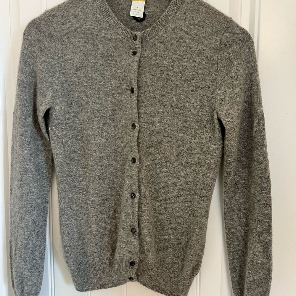 J. Crew Gray Women's Cashmere Cardigan Sweater